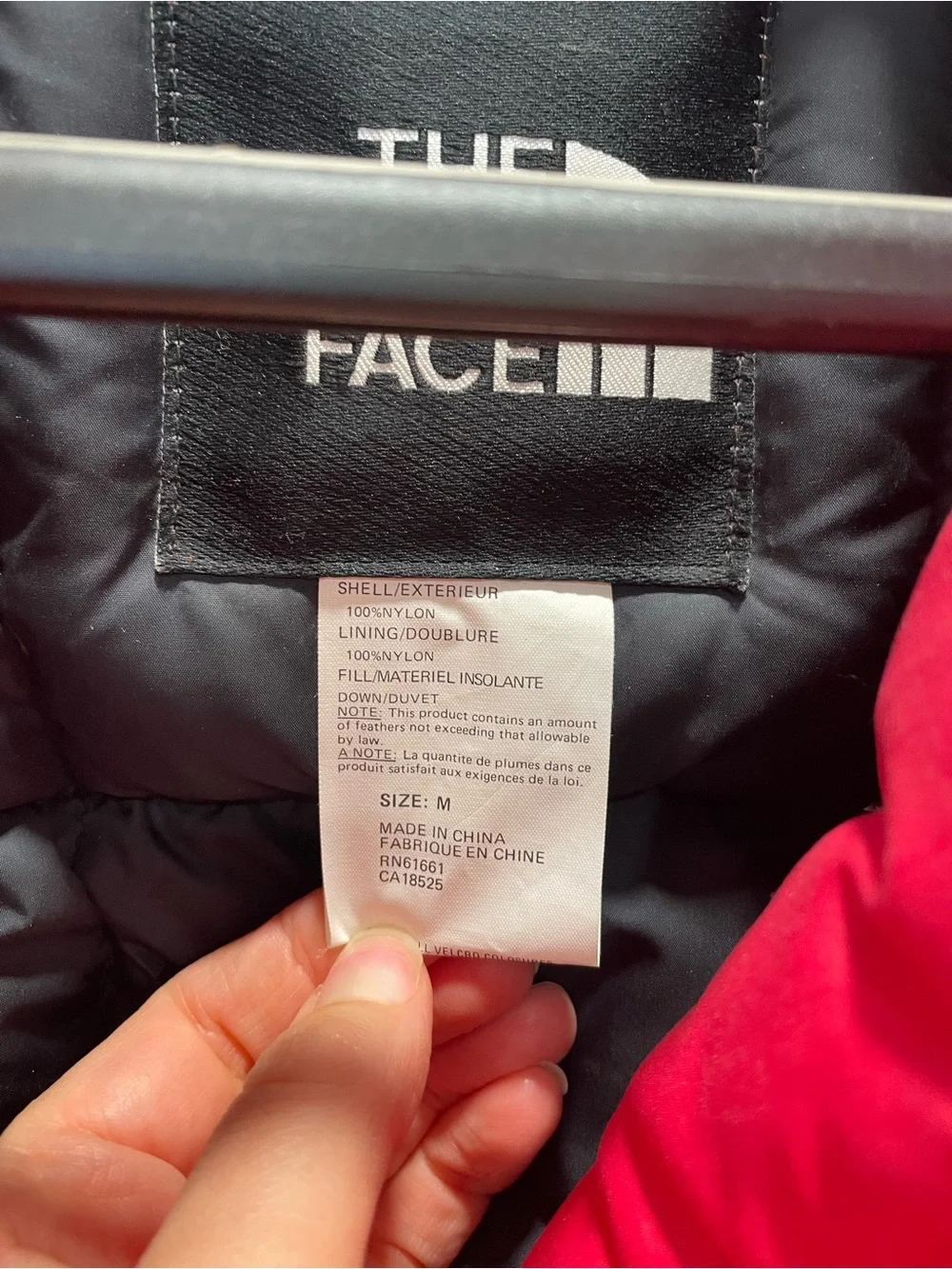 The North Face vintage Red Puffer Jacket with Black Collar
